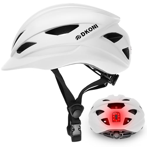 Casque de vélo avec lumière LED blanc taille L 58-61cm protection tête cycliste