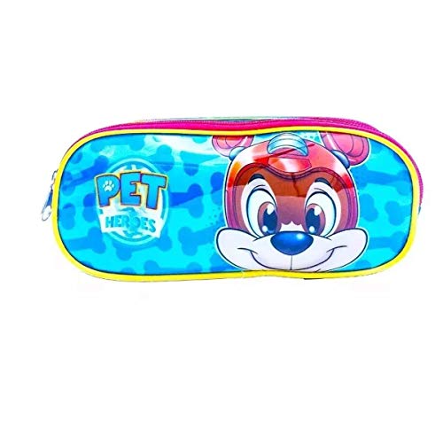 Kit Mochila De Rodinha Escolar masculina patrulha heroes 3 peças