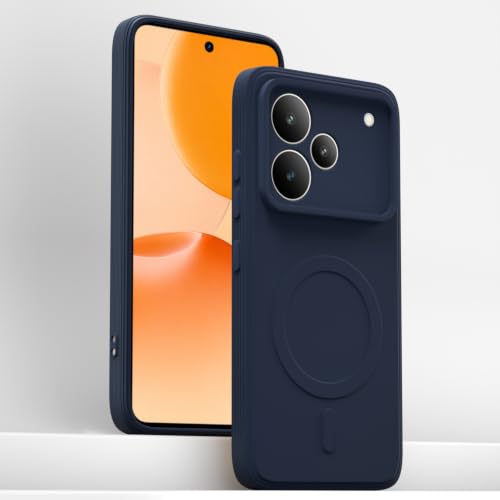 Image of Pikkme Back Cover for Realme P4 Pro 5G Soft Matte Silicone Mag-Safe Design (Mag-Safe Not Support) Camera Protection | Slim Fit Bumper Cover (Blue)