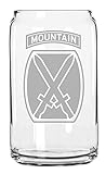 Bent Wookie US Army - 10th Mountain Division SSI Etched Can Glass 16oz