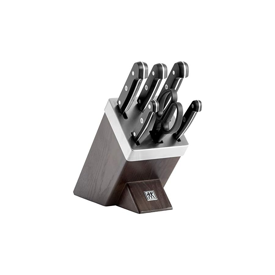 ZWILLING 36133-000-0 7-piece Self-sharpening Knife Block Set, Wooden Block, Knife and Scissors made of Special Stainless Steel/Plastic Handle, Gourmet