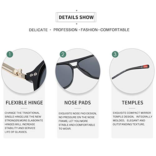 Retro Aviator Sunglasses for Women Men Classic 70s Vintage Trendy Square Sun Glasses3