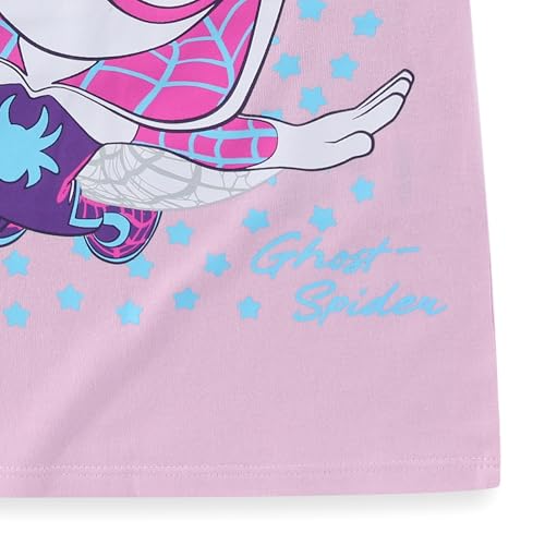 Image of Marvel Spider-Gwen Ghost Spider Girls Short Sleeve T-Shirt and Bike Shorts Set for Toddler to Big Kids
