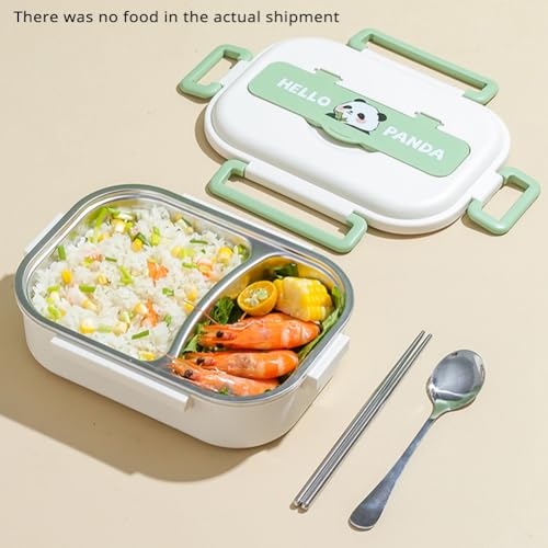 Boîte à lunch isolée haut de gamme avec 5 compartiments et set de couverts panda - 8