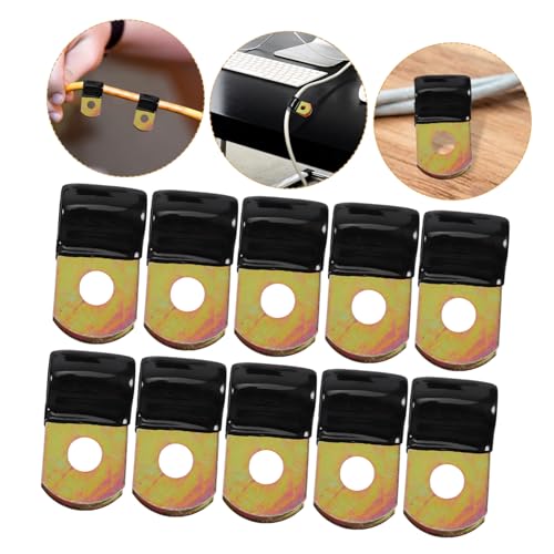 Holibanna 50pcs Sujetadores de Cable de Acero Inoxidable Clips para Gestión de Cables en Escritorio miniatura 7