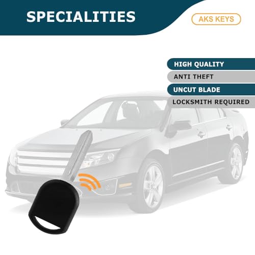 AKS KEYS Replacement for Ford Lincoln Mercury Mazda Transponder Key - 4D63 Chip - H84-PT Compatible with Ford 2000-2010 Lincoln 2003-2012 Mazda 2001-2010 Mercury 2000-2011. (2) by AKS KEYS - Used condition - Image 4