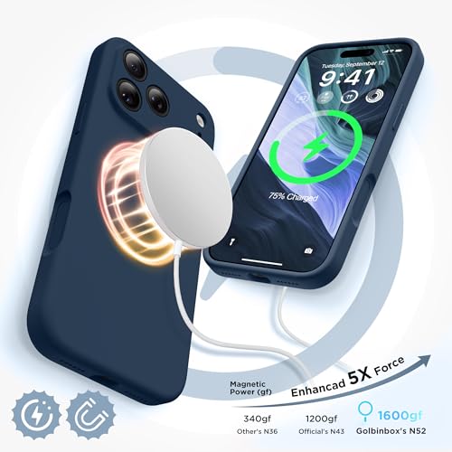 Image of GolbinBox Magnetic for iPhone 17 Pro Case, Silicone Cover, Ocean Blue