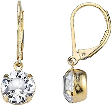 Vista 4 de 1928 Jewelry Pendientes de gota con cierre de palanca de cristal Swarovski