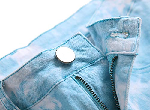 Ylingjun Mens Tie-Dyed Stretch Skinny Biker Jeans4