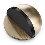 Hotop Self-Adhesive Floor Door Stoppers Oval Stainless Steel Door Stop Mounted Half Moon Wall Protector with Glues for Hard Floor Glass(Bronze Color,1 Pcs)