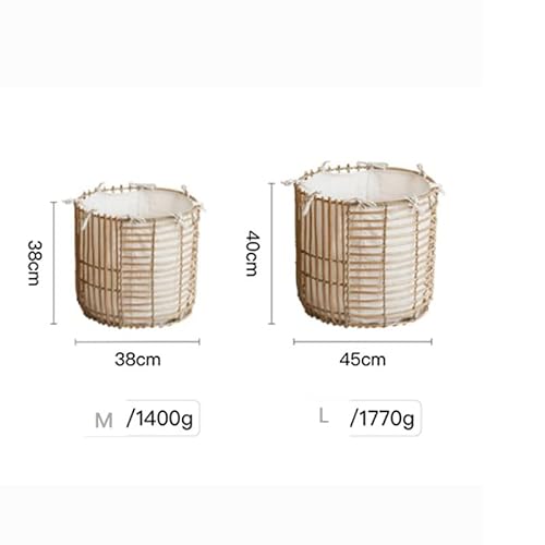 Mxiaoxia Rattan Laundry Baskets Creative Bathroom Bedroom Dirty Clothes Basket Home Handmade Storage Basket (Color : D, Size : Medium) #TOP1