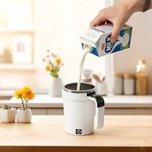 Taza electromagnética auto mezclable NKU 380 ml blanca miniatura 7