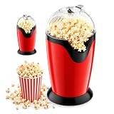 Appareils à Popcorn 1200W à Air Chaud, Machine à Pop corn avec Verre Doseur, Couvercle Transparent, Popcorn en 3 Min, sans Huile pour Maison, Cinéma, Fête