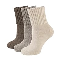 CLOSEMATE 3 Pares Calcetines Termicos Mujer Invierno sin Costuras Frio Extremo Calientes de Algodón Grueso Forro Grueso Tonos Marrón