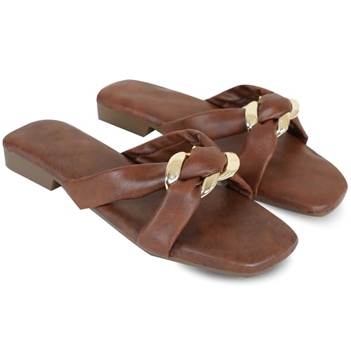 Image of DFR Women Casual Cushioned Flat Slippers Woman