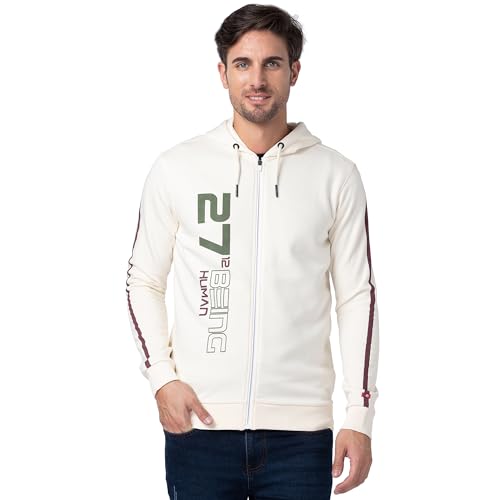Image of Being Human Men's Solid Cotton Blend Soft Comfortable Long Sleeve Hoody