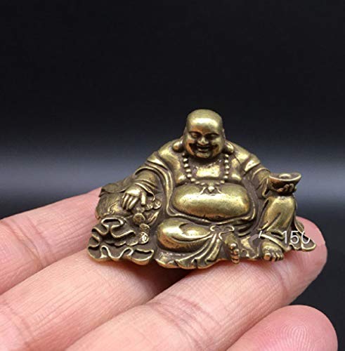 Estatua Mini Buda Risueño de Latón para Decoración miniatura 5