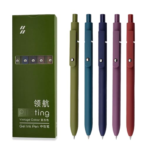5 bolígrafos de secado rápido punta fina 0.5mm colores Macaron