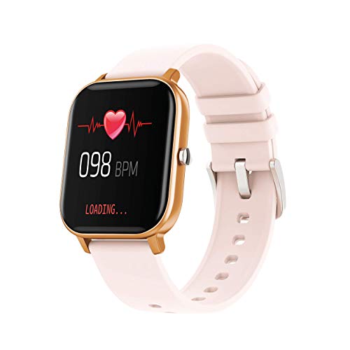DCU TECNOLOGIC | Montre connectée | Montre intelligente en verre incurvé | Bracelet d'activité IP67 | Moniteur de fréquence cardiaque et tensiomètre | Contrôle du cycle féminin | Multisport (Pêche) Cover