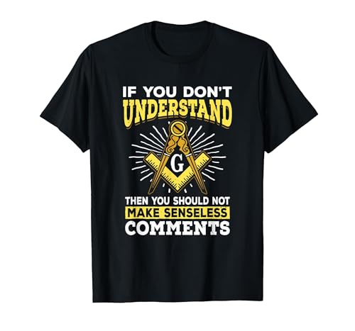 Freemason Quotes Masonry Masonic Freemasons Freemasonry T-Shirt, Men, Black, Large