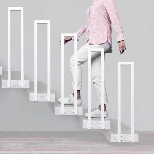 Rambarde d'escalier en U blanche 45 cm au design épuré et support sûr - 5