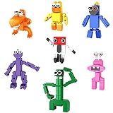 HESHI Rainbow Friends - Juego de figuras de bloques de construcción (7 unidades) para adornos de escritorio, coleccionables populares con figura de Rainbow Friends Roblox