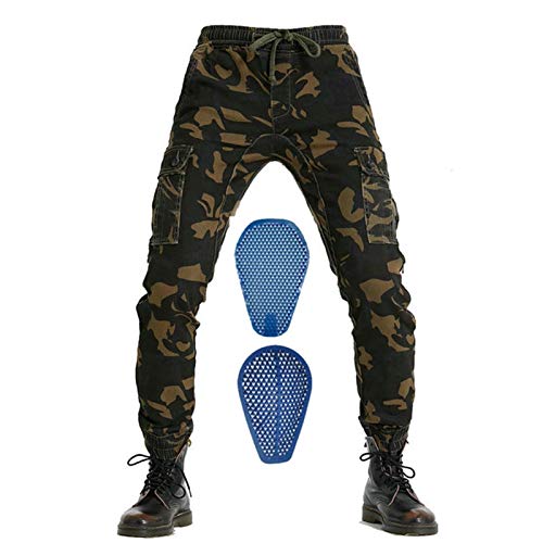 YXYECEIPENO Pantalones de motocicleta para hombre, pantalones de protección anticaídas, 4 protectores para proteger mejor las caderas y las rodillas (4 estilos, 3 tipos de equipo de protección)