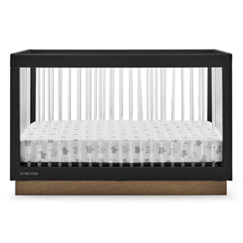 Image of Delta Children James Acrylic 4-in-1 Convertible Crib - Greenguard Gold Certified, Midnight Grey/Acorn