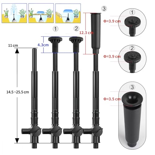 YAOBLUESEA 800L/h 16W Garten Springbrunnenpumpe Teichpumpe Wasserspielpumpe Bachlaufpumpe Wasserpumpe Fontäne