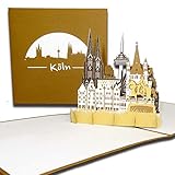 Köln Klappkarte als Souvenir, Reisegutschein, Geschenkgutschein, Gutschein zur Städtereise, Geburtstagskarte & Einladung