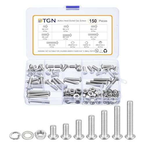 DTGN 150��M6-1x10/12/16/20/25/30/35mm�{�^���w�b�h�\�P�b�g�L���b�v�X�N�����[ - 304�X�e�����X�X�`�[���{���g�i�b�g�Z�b�g���b�V���[�A�\�[�g�����g�L�b�g - ���[�h�o�C�N �}�E���e���o�C�N �I�[�g�p�ɓK���Ă��܂�