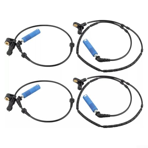 Zilimontt Lot de 4 capteurs de vitesse de roue ABS pour E46, Z4, 318i, 320i, 323i, 325ci/325i, 330ci/330i, (2001–2006) – avant et arrière, gauche et droite, compatible OEM, Plas