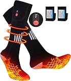 4200mAh Rechargeable Heated Socks for Men Women, Electric Thermal Warming Socks Washable Heating Socks, 3 Heating Settings Winter Foot Warmer for Hunting Skiing Camping Hiking Fishing