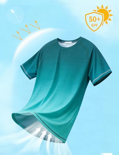 Image of ELETOP Men's Swim Shirts UPF 50+ Short Sleeve Rash Guard Sun Shirts for Beach Fishing