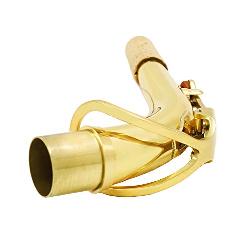 Alnicov Messing Alto Saxophon Sax Bend Hals mit Reinigungsstoff Saxophon Zubehör