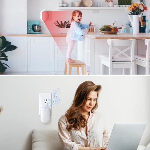 Wireless Motion Sensor Doorbell -Indoor Motion Detector Alarm, Door Chime for Business/Store/Office Entrance, Entry Alert Bell with Buzzer, USB/Battery Powered (1 Receiver + 1 Motion Sensor)