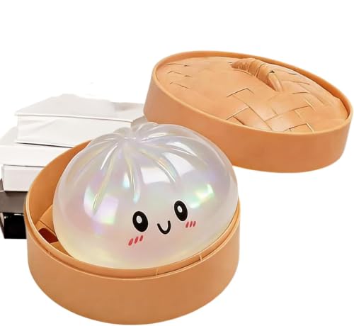 Giant Dumpling Squishy with Steamer Box Slow-Rebound Fidget Toy 3.35in