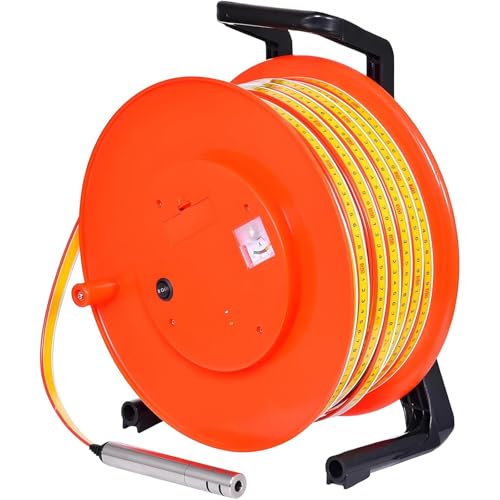 Medidor de nivel de agua portátil con sonda de acero inoxidable, luz indicadora y pantalla de pico para medición de pozos y reparación de pozos