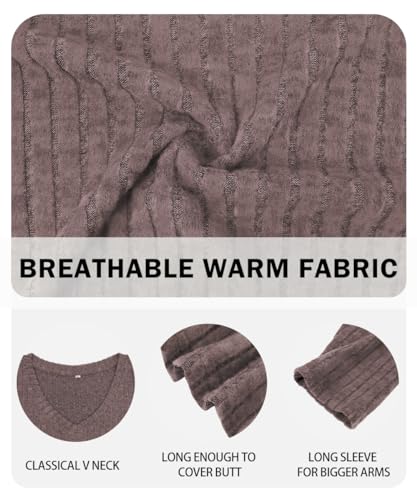 Image of RITERA Plus Size Tops for Women Long Sleeve V /Cowl Neck Lightweight Sweatshirts Pullover Tunics Sweaters Fall Winter XL-5XL