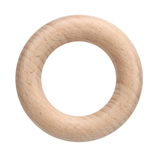 Anillos de madera para manualidades, colgante circular de madera de haya de 5,5 cm 8