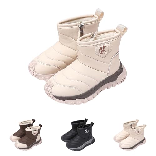 Boys Girls Snow Boots Outdoor Cold Weather Winter Boots Kids Anti Slip Side Zipper Thermal Chunky Mid Calf Snowboots3