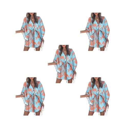 Robe courte avec manches à noeud et décolleté en V plongeant ajustable d'été