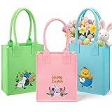 Xuniea 3 Stück Ostern Filztaschen mit Stickerei Osternester zum Befüllen...