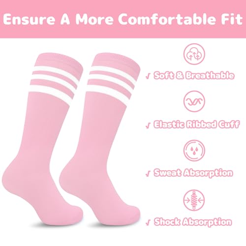 Image of Olreco 4 Pack Kids Soccer Socks Toddler Baseball Socks Youth Boys Football Sock Boys Girls Softball Sock Athletic Accessories