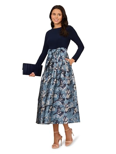 Adrianna Papell Women's Jersey Jacquard Ankle Dress4