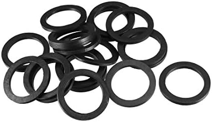 sourcingmap Rubber Flat Washers 18mm OD 5mm ID 2mm Thickness for Faucet Pipe Water Hose, Pack of 20