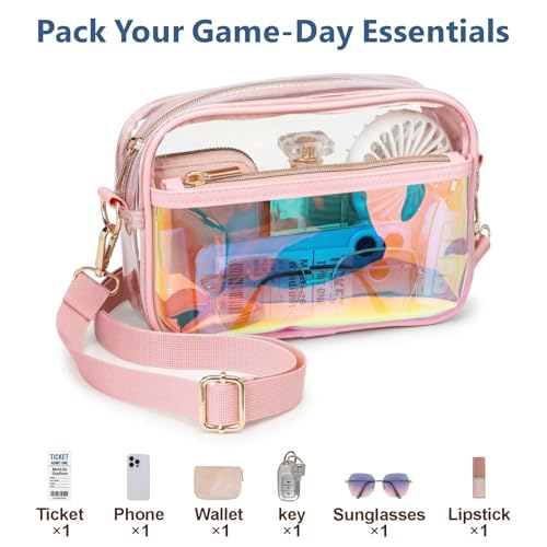 Image of PACKISM Clear Bag for Stadium Events - Small Clear Purses for Women Stadium Crossbody for Game Day, Festival, Concerts