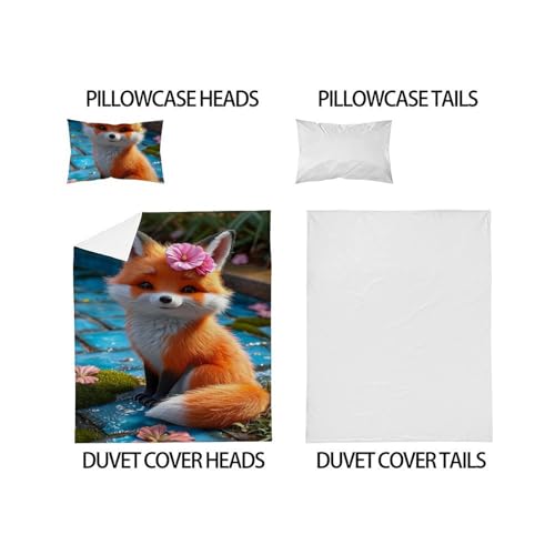 Housse de couette renard microfibre 135x200 cm avec sa taie - 5
