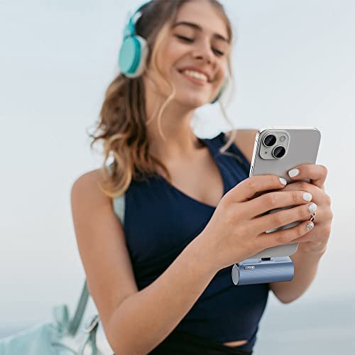 Iwalk Mini Portable Charger For Iphone With Built In Cable, 3350Mah Ultra-Compact Power Bank Small Battery Pack Charger Compatible With Iphone 14/13/13 Pro/12/12 Pro/11/Xr/Xs/X/8/7/6,Blue #TOP5