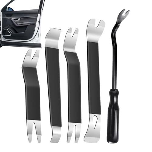 Herramientas de eliminación de paneles automáticos - Kit de reparación interior universal de 5 piezas ahorro en trabajo | Herramienta de palanca para radio y salpicadero - Para eliminación de